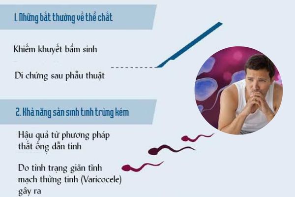 Vô sinh nam do nhiều nguyên nhân khác nhau gây ra