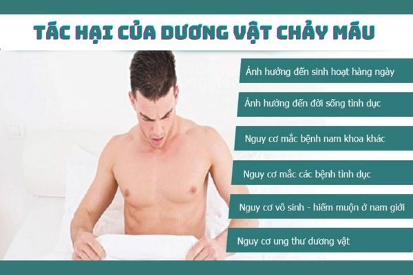 Dương vật chảy máu gây ra nhiều ảnh hưởng đối với sức khỏe