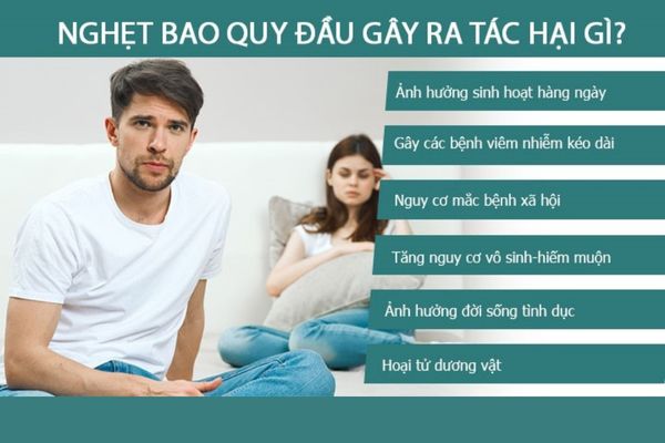 Nghẹt bao quy đầu gây ra nhiều biến chứng nguy hiểm