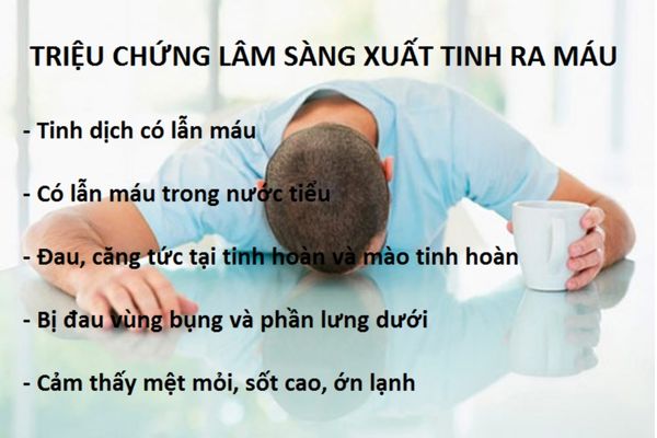 Xuất tinh ra máu biểu hiện qua nhiều dấu hiệu khác nhau